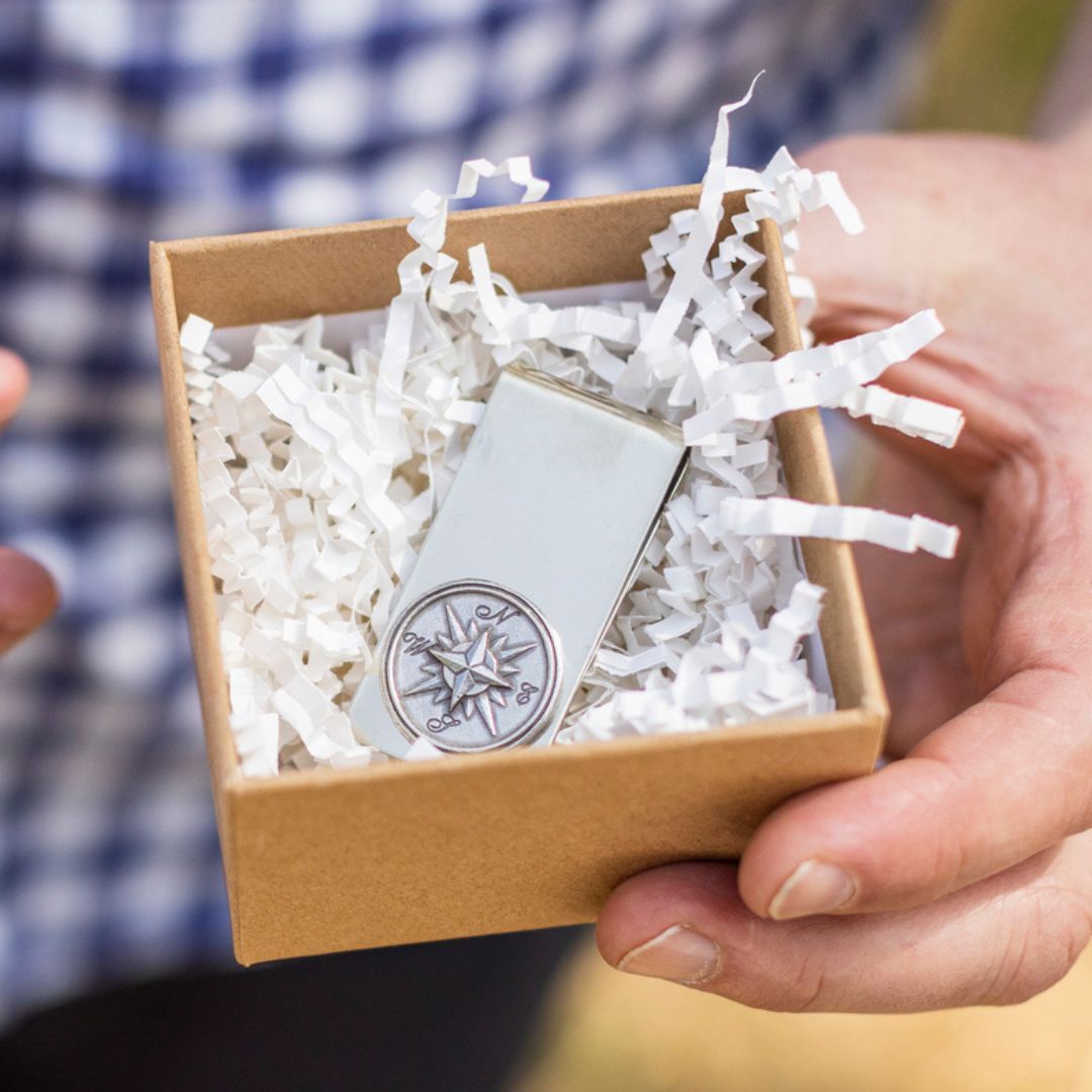 compass rose money clip