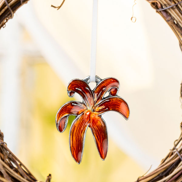 orange-red daylily ornament